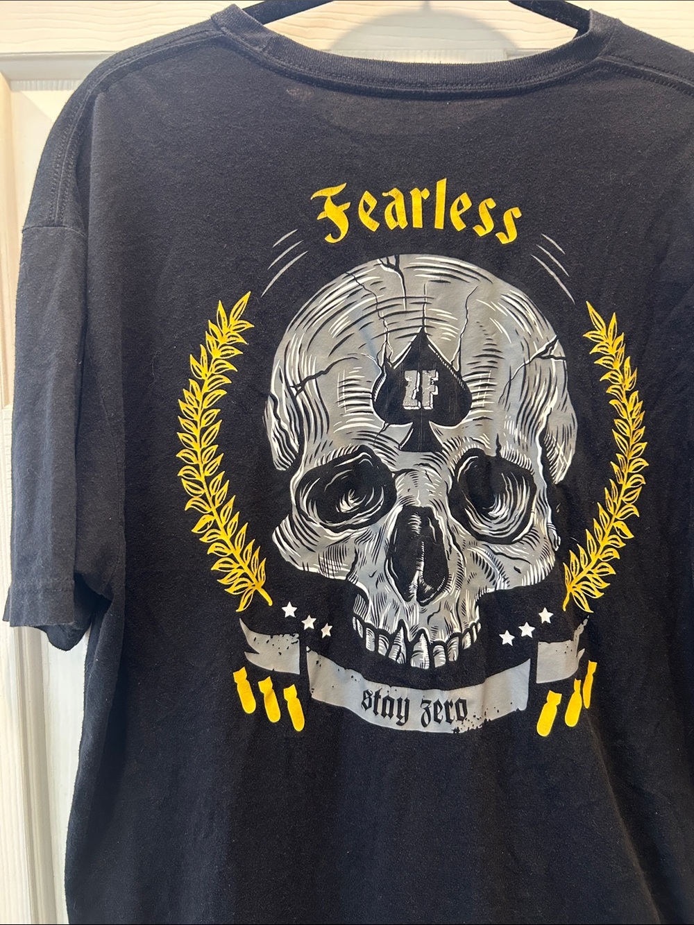 Zero Foxtrot Fearless Stay Zero Skull Graphic T-Shirt Black XL Tactical Military